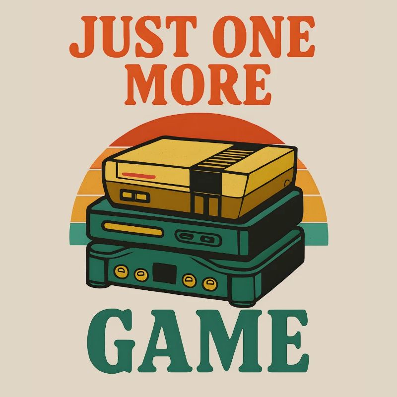 Retro Gaming Stack Illustration