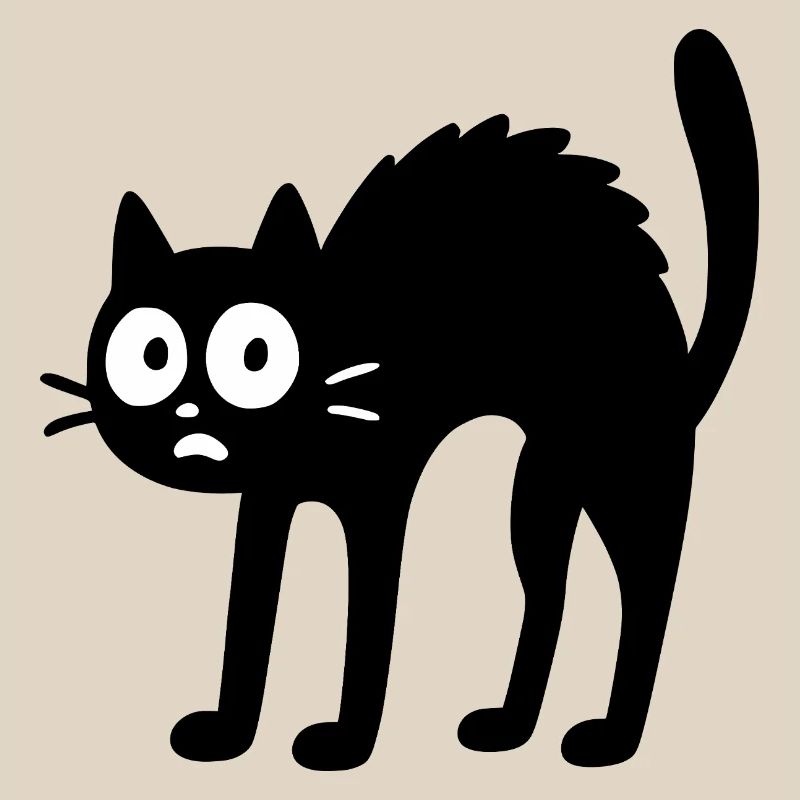 Chat noir - Conception de dessin animé amusant