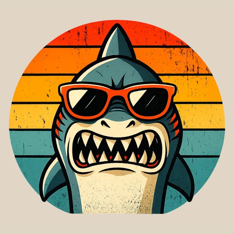 Requin Cool avec Lunettes de Soleil