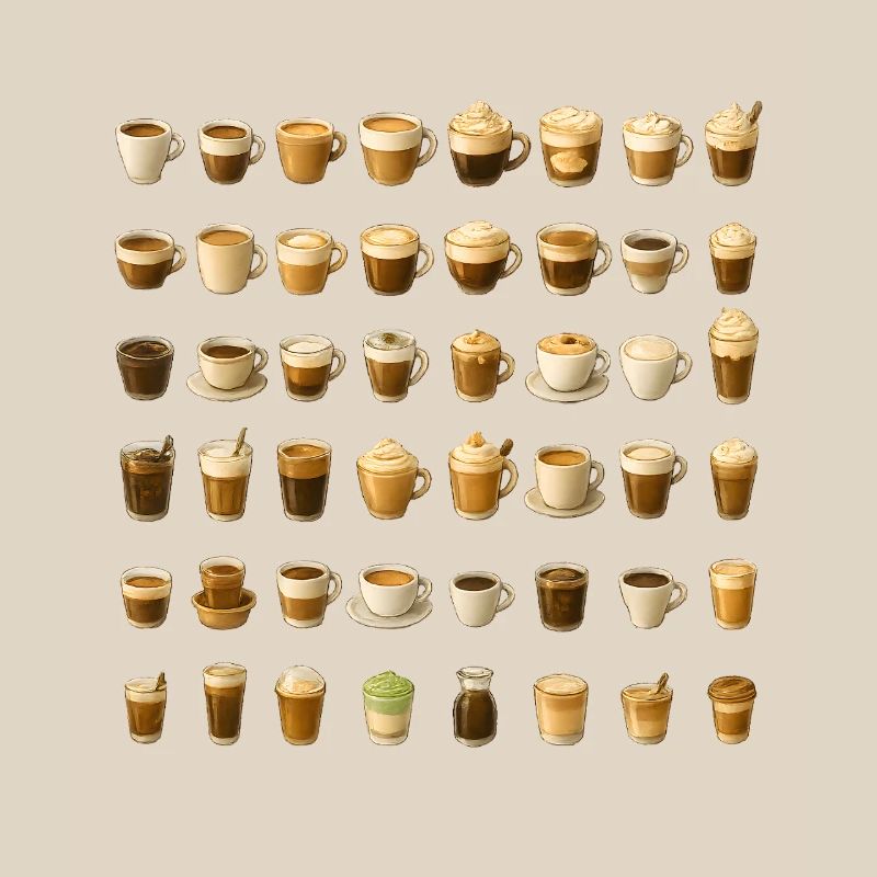 Various coffee drinks