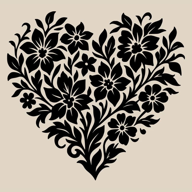 Cœur de fleur abstrait, couleur de vigne florale variable