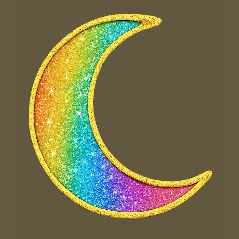 Rainbow Moon Glitter Design