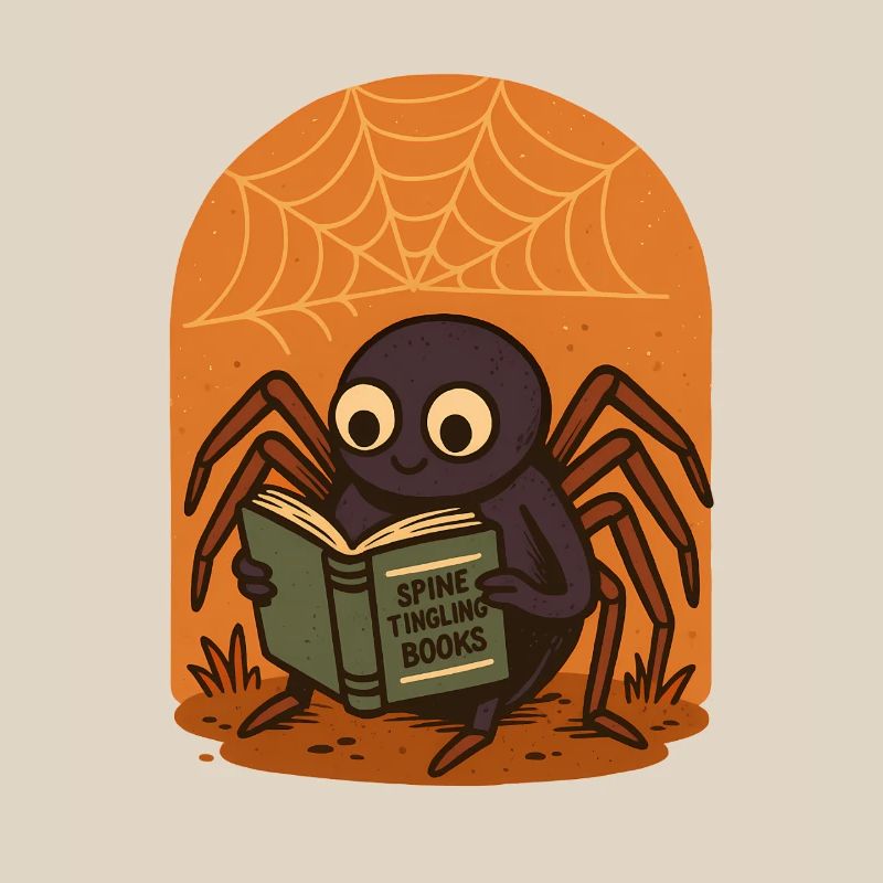 Spider reader insect design with sunset