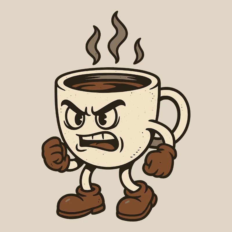Tasse à café délicate avec pose de combat