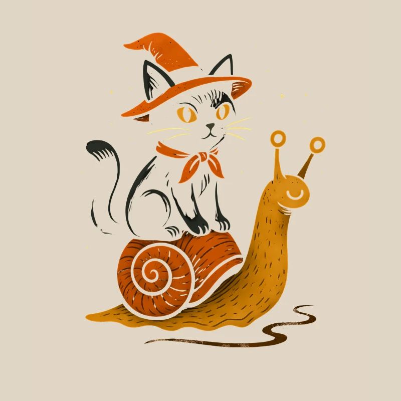 Cat Witches and Slime Creature Illustration