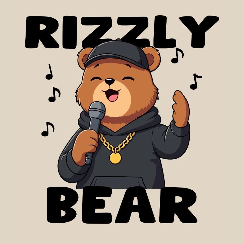 Rapper bear with collar and cap