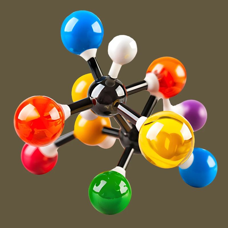 Modèle de structure moléculaire coloré