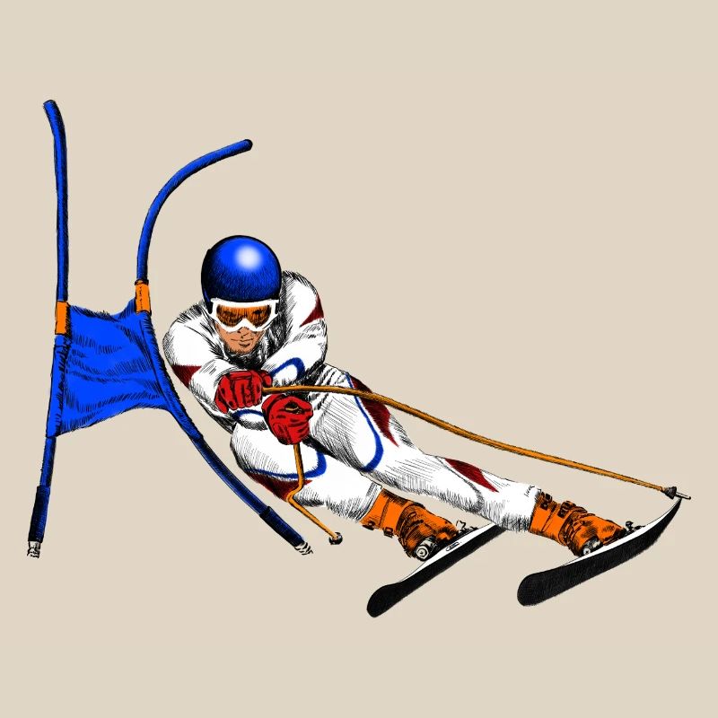 Alpine Skier im Torbogenflug