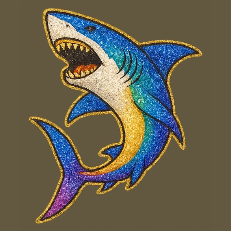 Requin | Requin arc-en-ciel Patch Art