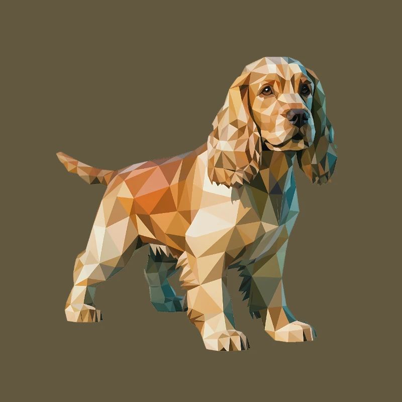 Cocker Spaniel - Cool Low Poly Logo