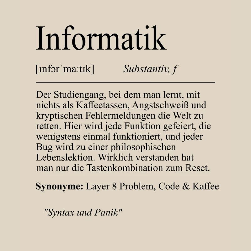 Unispruch "Informatik" Student Geschenk, Studenten
