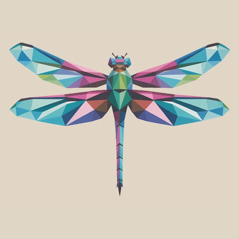 Libellule - Logo Low Poly cool