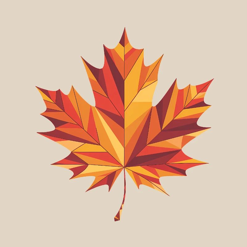 Herbstblatt - Cooles Low-Poly-Logo