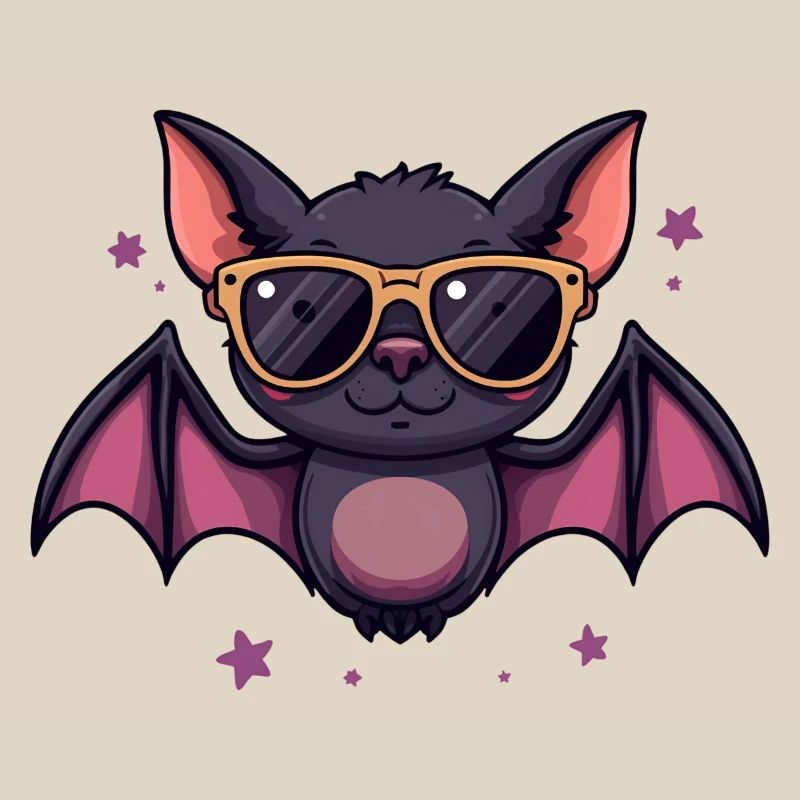 Cool bat with sunglasses