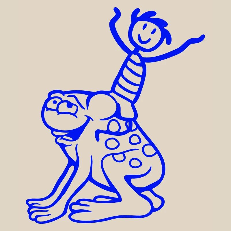 2 Friends Frog Boy Riding Team Toad Funny