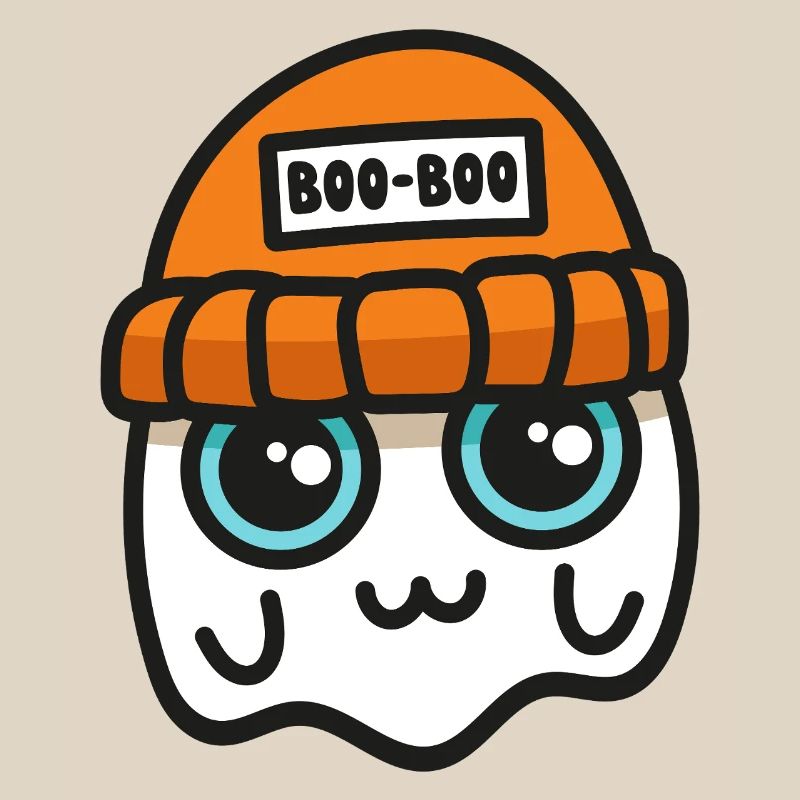 Fantôme mignon dans un bonnet orange