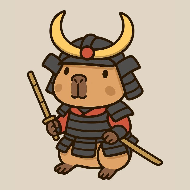 Samurai Capybara – Brave & Serene ⚔️🦫