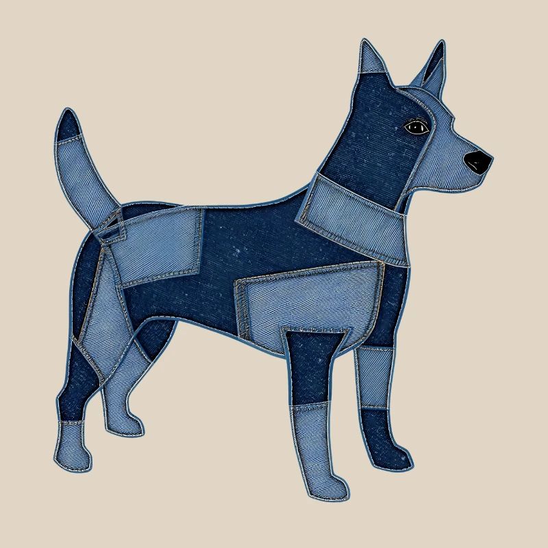 Patchwork Hund aus Jeansstoff