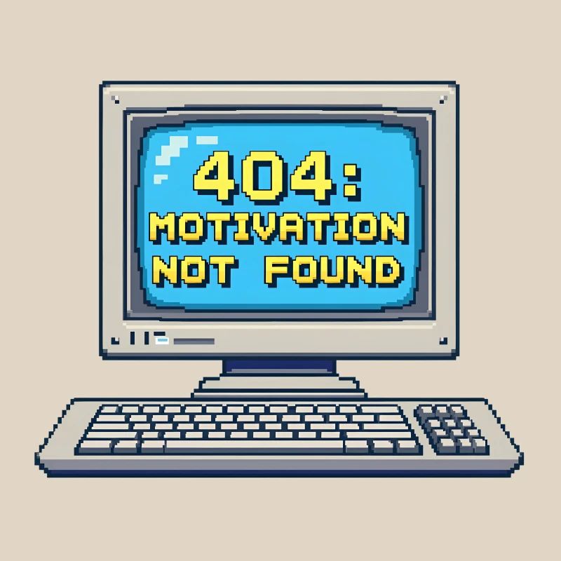 PC rétro pixel 8 bits – 404 Motivation introuvable