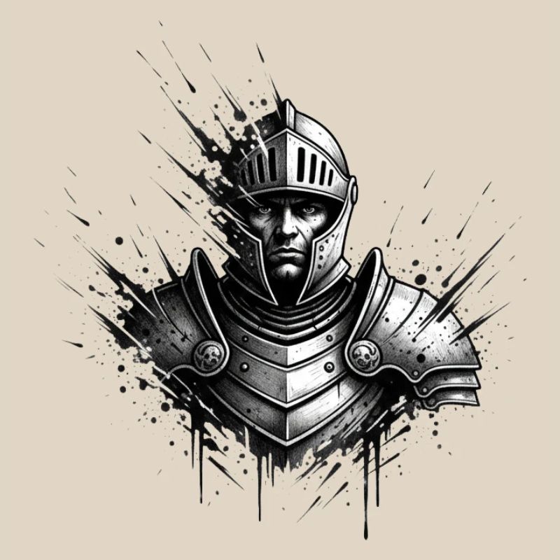 Chevalier d’acier dans le style des éclaboussures