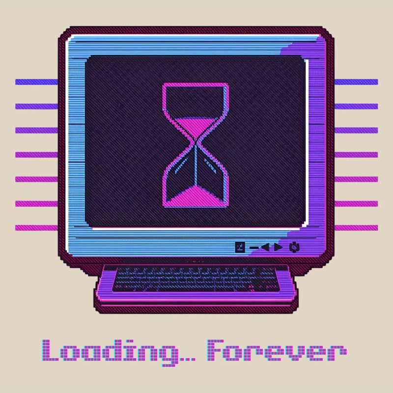 Forever Loading Retro PC Neon Design