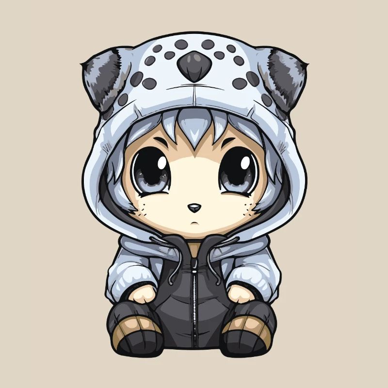 Snow leopard winter leopard baby
