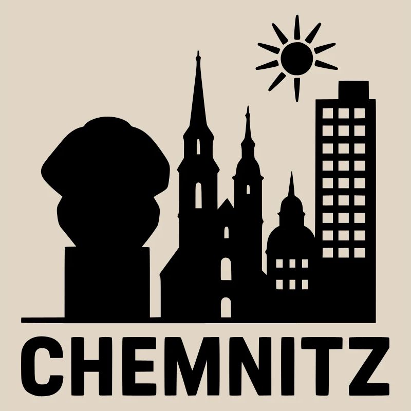 Chemnitz Landmark Silhouette