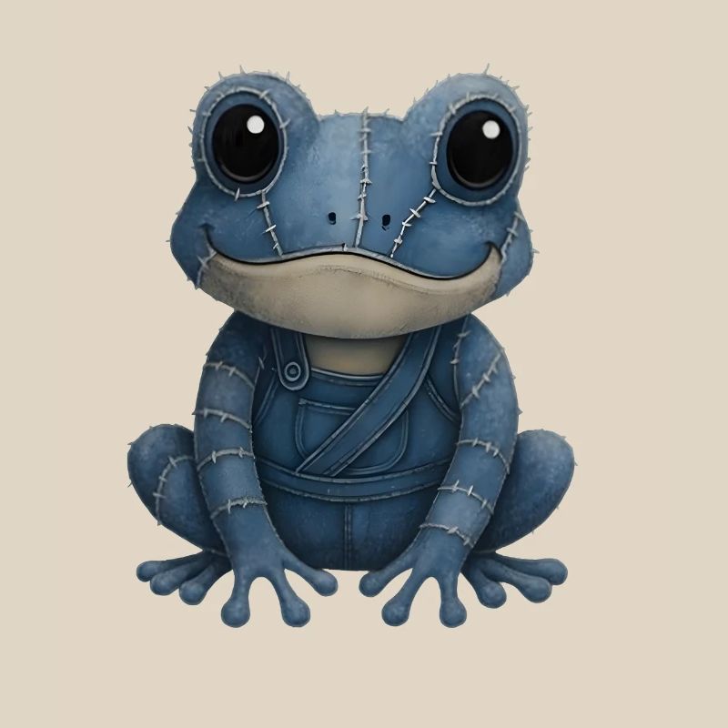 Denim Patchwork Frog