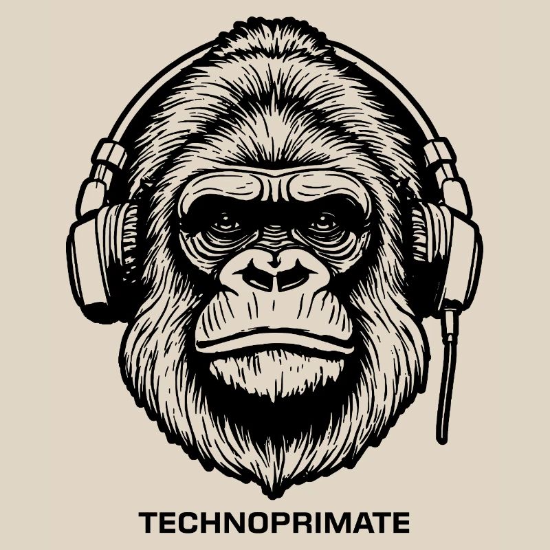 Techno Primate Headphone Ape Art #5 Black