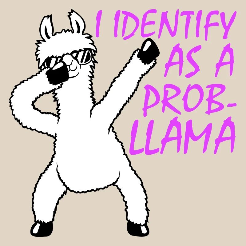 I Identify As A Probllama Cool Lama Problem Spruch