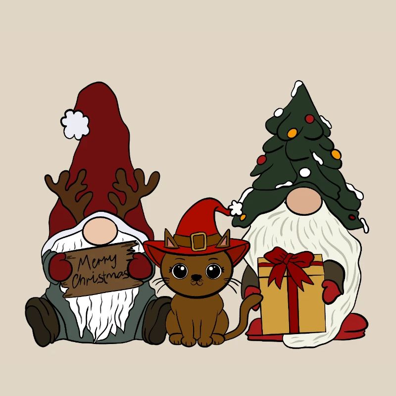 Gnome avec chat
