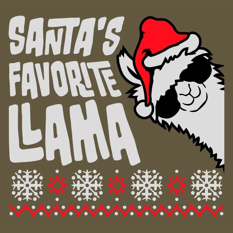 Santa's Favorite Llama Cool Sonnenbrille Seitlich