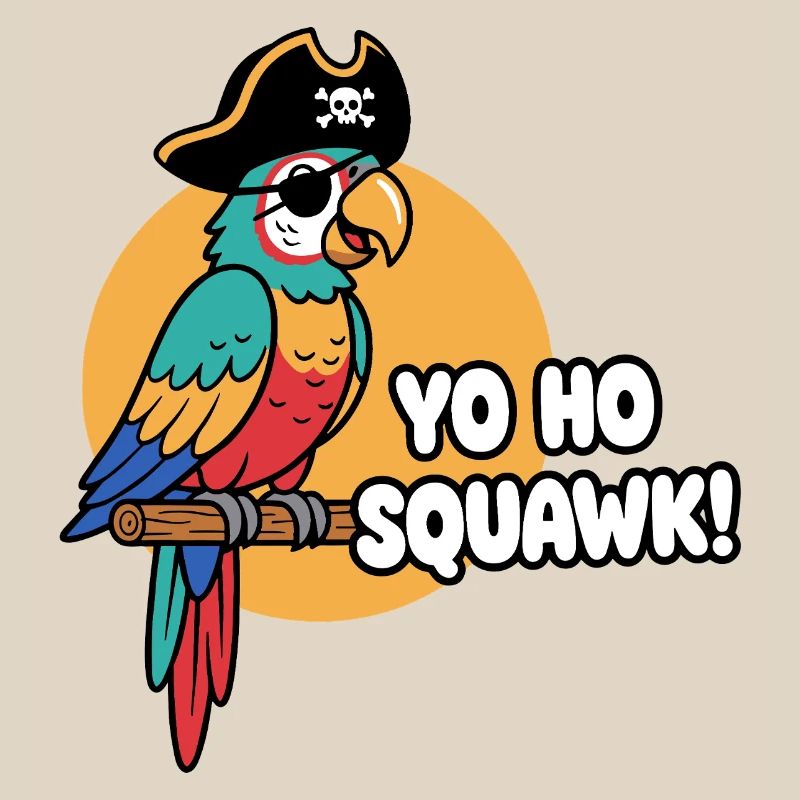 perroquet coloré pirate squawk