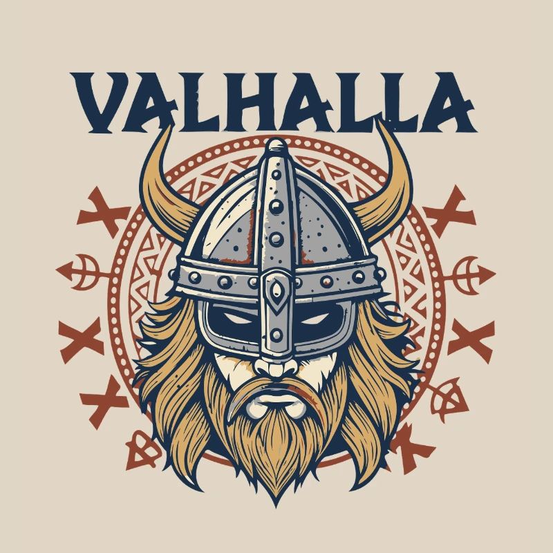 Walhalla Wikinger Helm Illustration