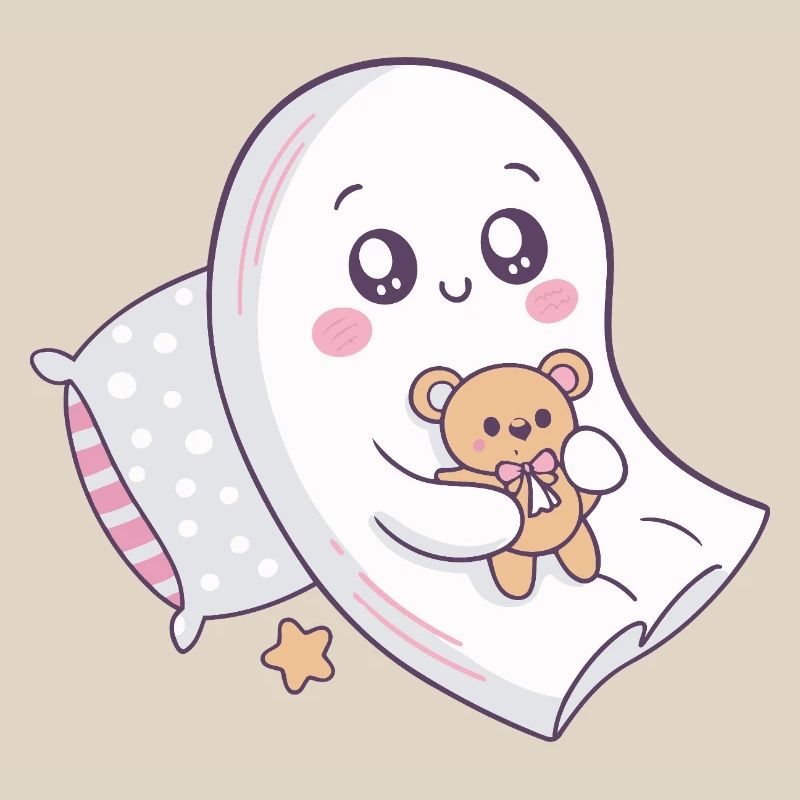 Cuddly Ghost and Cute Teddy Bear