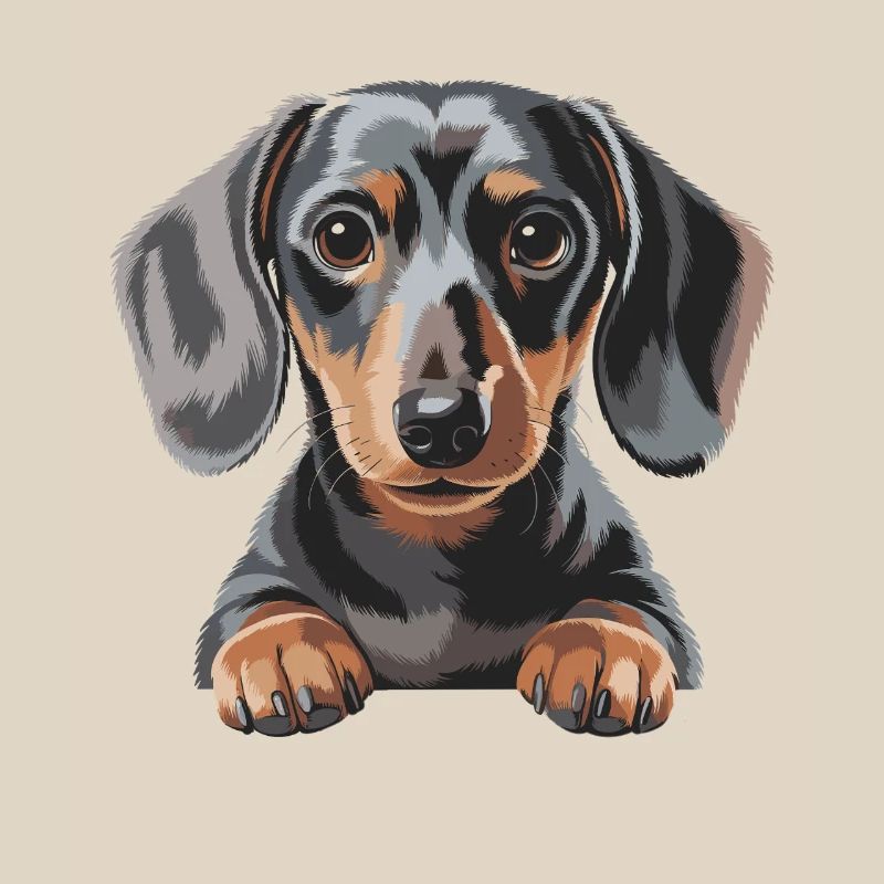 Illustration de chiot teckel