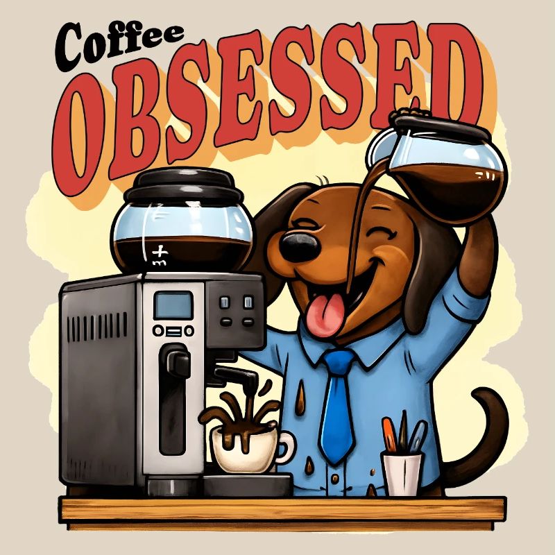 Coffee Obsessed Dachshund Humor