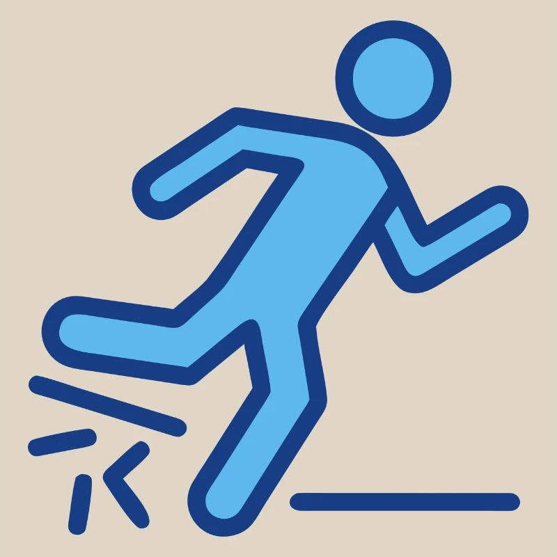 Dynamic Blue Runner Silhouette