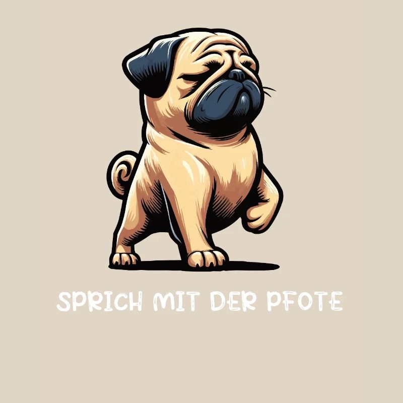 Sprich mit der Pfote Mops Möpse Mopsbesitzer 