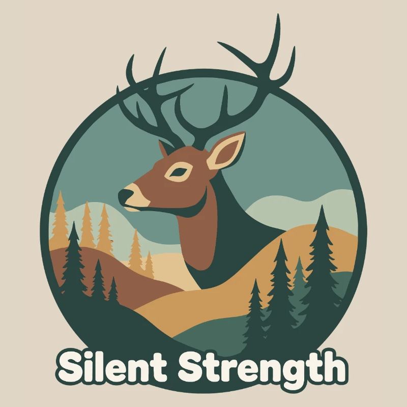 Silent strength deer in the forest