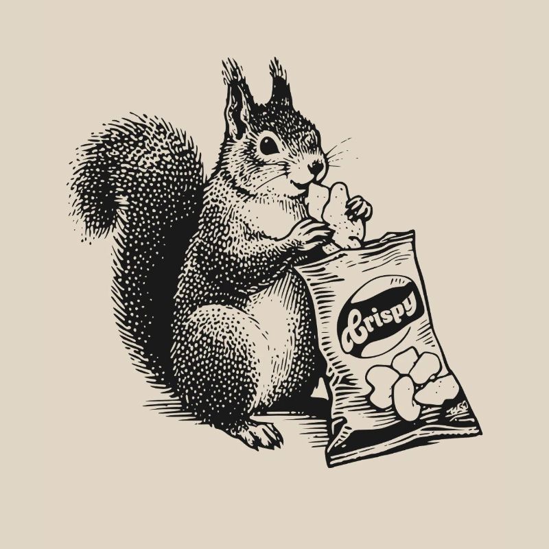 Eichhornchen mit Chips