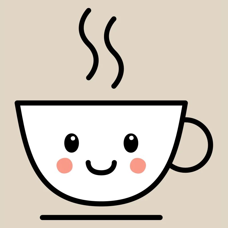Kaffee, Tee oder Kakao Tasse mit kawaii Gesicht