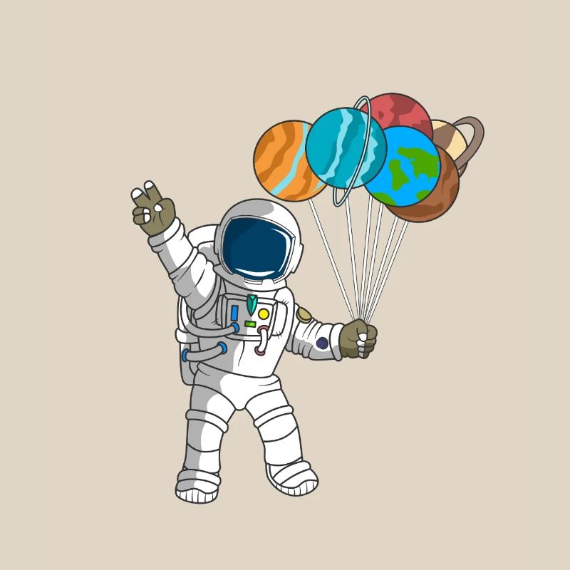 Astronaut Planets Outer Space 2nd Birthday Celeb
