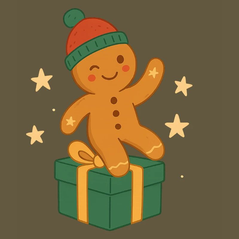 Lebkuchenfigur auf Geschenkbox