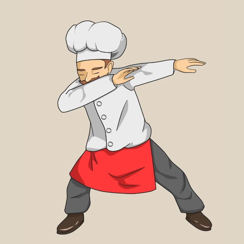 Dabbing Chef Funny Cooking Master Culinary Kitchen