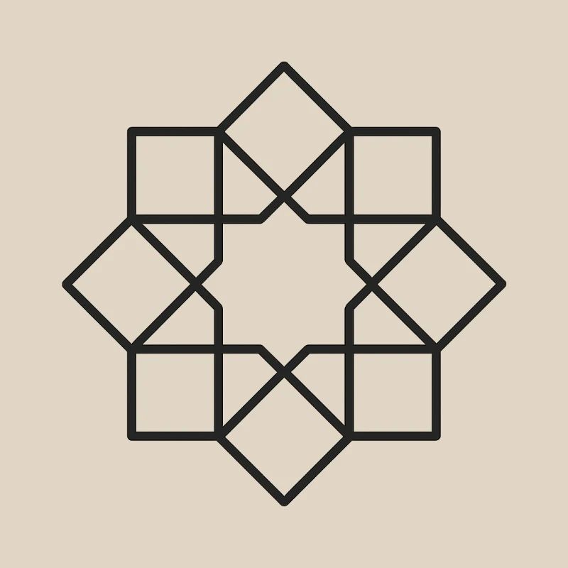 Geometric Square Star Circle Pattern