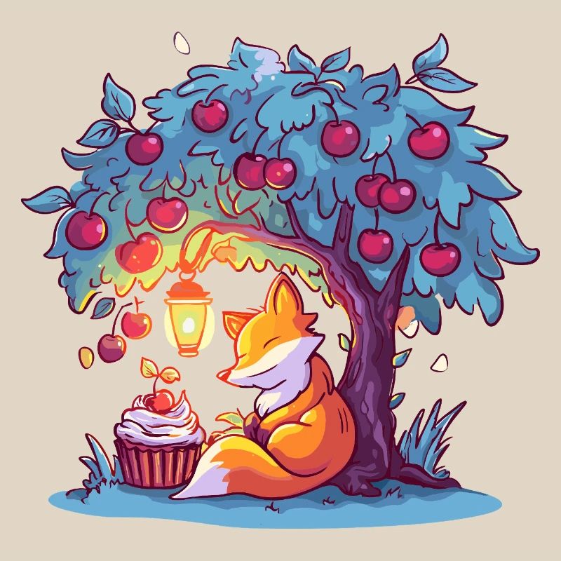Cherry tree fox at lantern