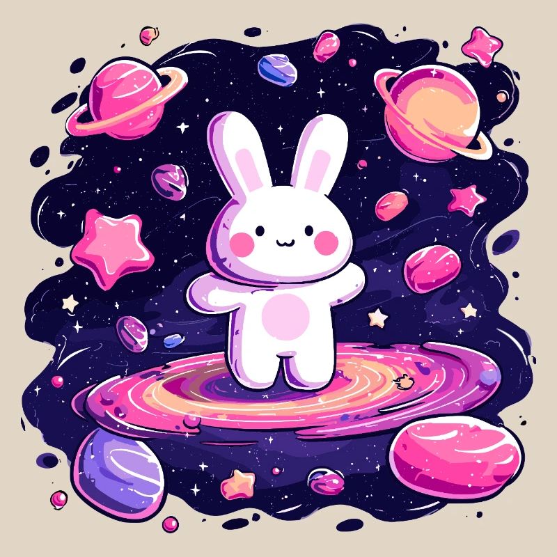 Lapin de l’espace dans la mer des étoiles