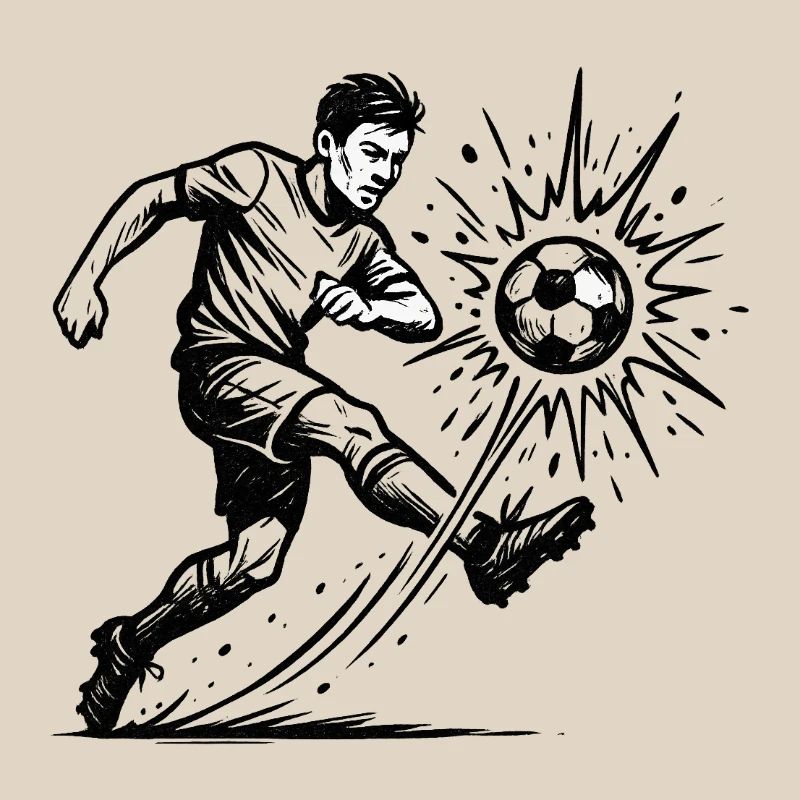Exploding Soccer Shot Illustration