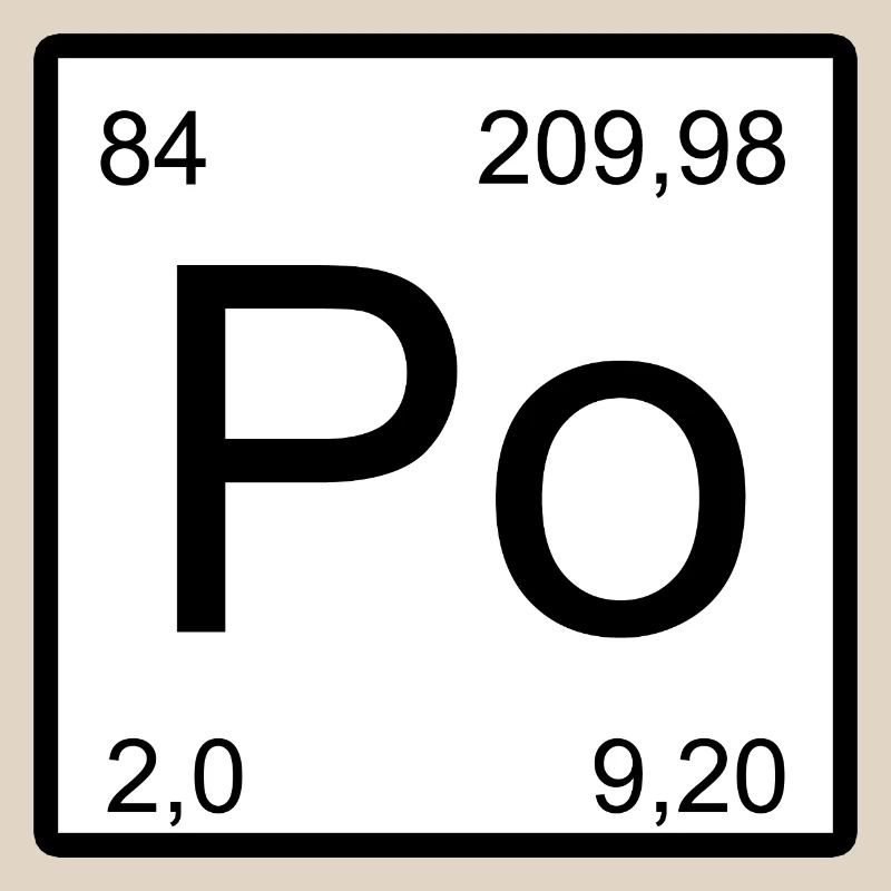 Tableau de la période de conception des éléments Po en polonium